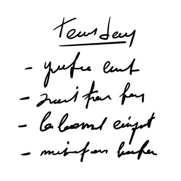 Handwritten To Do List Unreadable text Illustrazione stock