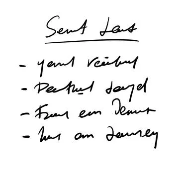 Handwritten To Do List Unreadable text Stock Illustration