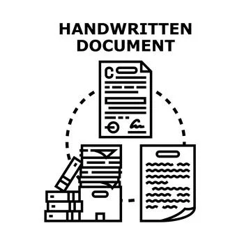 Handwritten document vector concept illustration for personal records Stock Illustration