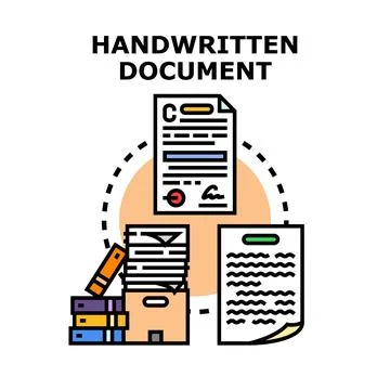 Handwritten document vector concept illustration for personal records Stock Illustration