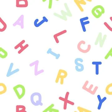Handwritten doodle english Alphabets pattern Stock Illustration