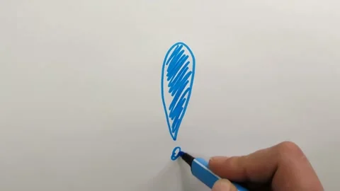 Handwritten exclamation mark in blue on white paper Stockbeeldmateriaal 172215161