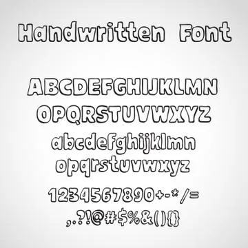 Handwritten Font Stock Illustration