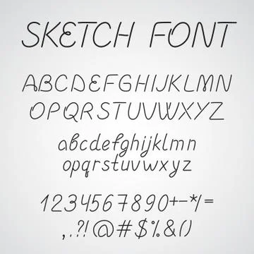 Handwritten Font Stock Illustration