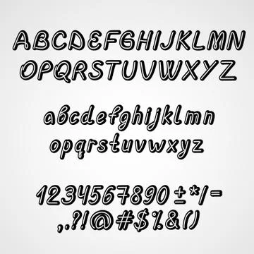 Handwritten Font Stock Illustration
