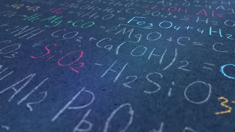 Handwritten formulas background.School background in chemistry . Stock Footage 286858814