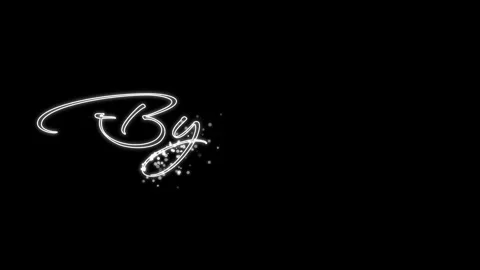 Handwritten glowing bye-bye text on black background Stock Footage 341855251