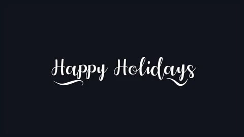 Handwritten Happy Holidays in cursive on black background Stock Footage 279653642
