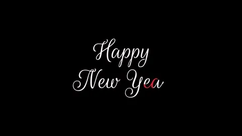 Handwritten Happy New Year Text Animation in 4K Ideal for Greeting Video Stock Footage 320700912