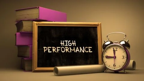 Handwritten High Performance on a Chalkboard Stock Illustration