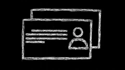Handwritten ID Icon on Black Background Stock Footage 284705804