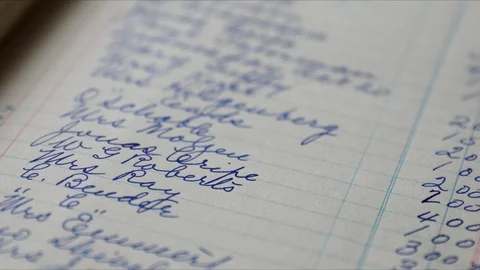 Handwritten Ledger Video stock 80358003
