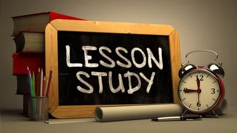 Handwritten Lesson Study on a Chalkboard Stock Illustration