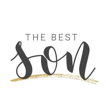 Handwritten Lettering of The Best Son. Vector Illustration. Illustrazione stock