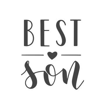 Handwritten Lettering of Best Son. Vector Illustration. Stock Illustration