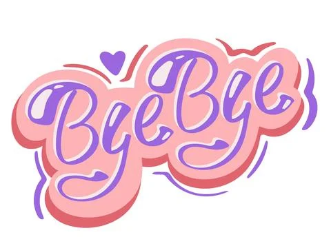Handwritten lettering bye bye Stock Illustration