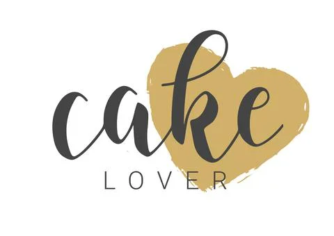 Handwritten Lettering of Cake Lover. Vector Stock llustration. Illustrazione stock