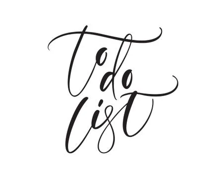 Handwritten lettering calligraphy vector text To do list. Business concept fo Stock Illustration