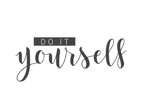 Handwritten Lettering of Do It Yourself. Vector Stock Illustration. 스톡 일러스트
