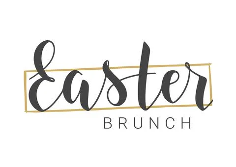 Handwritten Lettering of Easter Brunch. Vector Illustration. Stock Illustration
