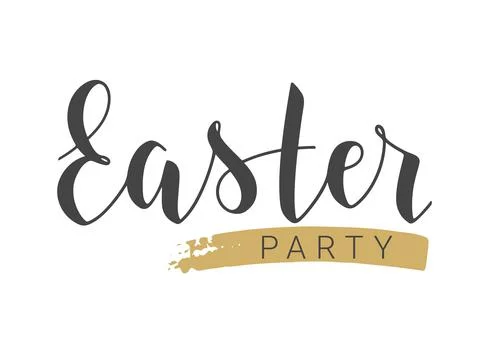 Handwritten Lettering of Easter Party. Vector Illustration. Stock Illustration