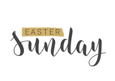 Handwritten Lettering of Easter Sunday. Vector Illustration. Illustrazione stock