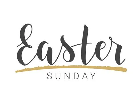 Handwritten Lettering of Easter Sunday. Vector Illustration. Stock Illustration