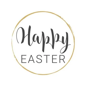 Handwritten lettering of Happy Easter. Vector illustration. Stock Illustration