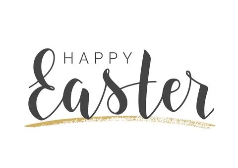 Handwritten Lettering of Happy Easter. Vector Illustration. Stock Illustration