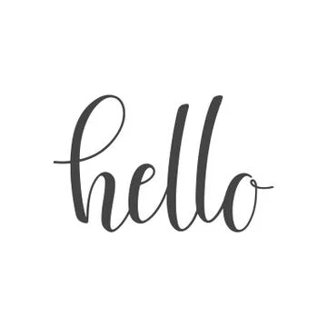 Handwritten lettering of Hello Stock Illustration