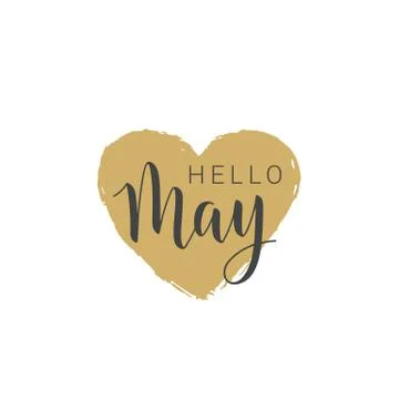 Handwritten lettering of Hello May Stock Illustration