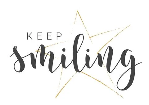 Handwritten Lettering of Keep Smiling. Vector Illustration. Illustrazione stock