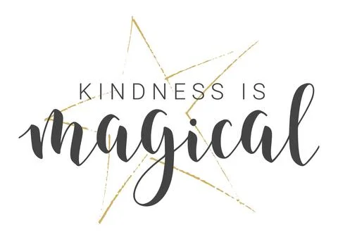 Handwritten Lettering of Kindness Is Magical. Vector Illustration. Stock Illustration