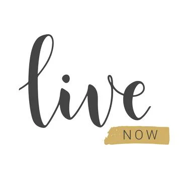 Handwritten Lettering of Live Now. Vector Illustration. Stock Illustration