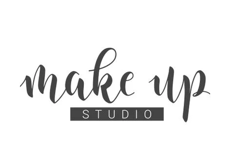 Handwritten Lettering of Make Up Studio. Vector Stock Illustration. Stock Illustration
