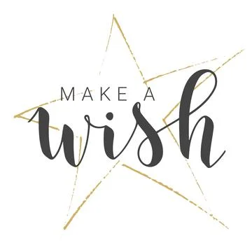 Handwritten Lettering of Make A Wish. Vector Stock Illustration. Stock Illustration