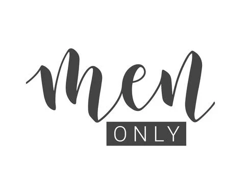 Handwritten Lettering of Men Only. Vector Illustration. Stock Illustration