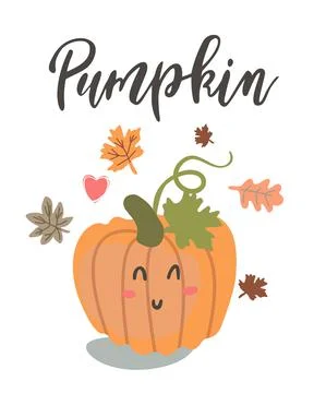 Handwritten Lettering Pumpkin Stock Illustration