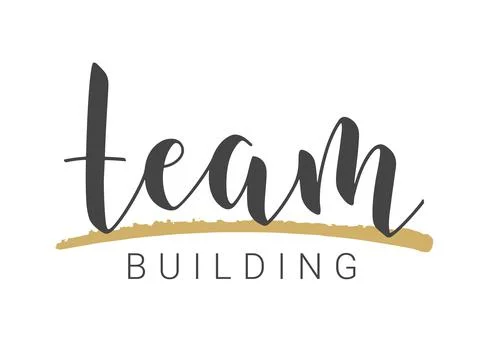 Handwritten Lettering of Team Building. Vector Stock Illustration. Stock Illustration