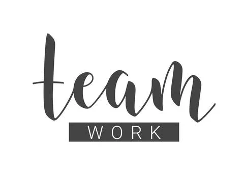 Handwritten Lettering of Team Work. Vector Stock Illustration. Stock Illustration