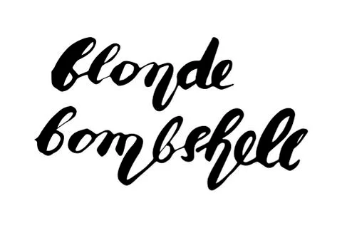 Handwritten lettering, text design about blonde Stock Illustration