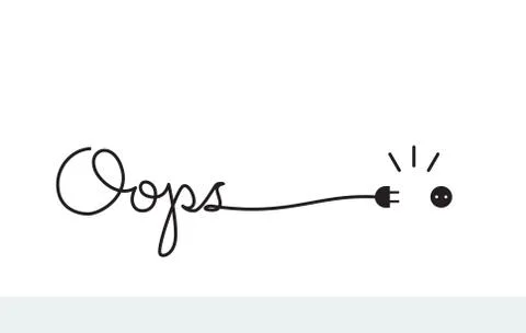 Handwritten lettering with text oops - 404 error. Stockillustratie