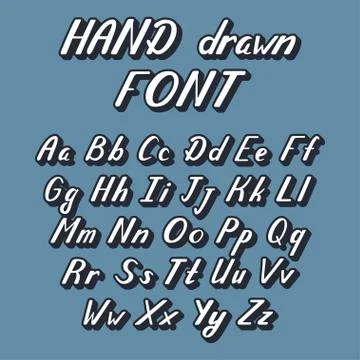 Handwritten lettering vector font alphabet Stock Illustration