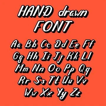 Handwritten lettering vector font alphabet Stock Illustration