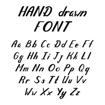 Handwritten lettering vector font alphabet Stock Illustration