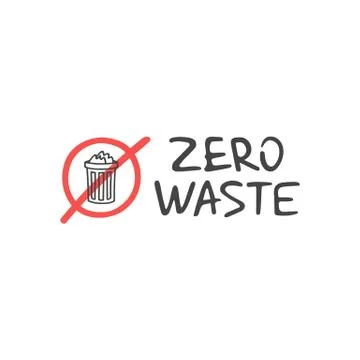 Handwritten lettering of Zero Waste Stock Illustration