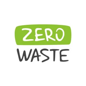 Handwritten lettering of Zero Waste on white background. Stock Illustration