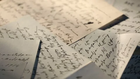 Handwritten Letters on Dark Surface 3 Stock Footage 306321822