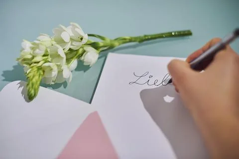 Handwritten love note, Studio Fotos de archivo