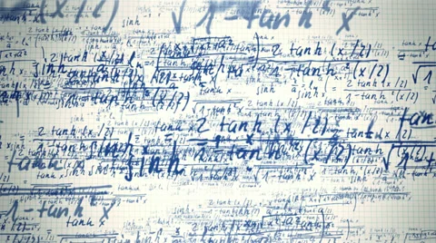 Handwritten math formulas flying through the camera Vidéo 32595589